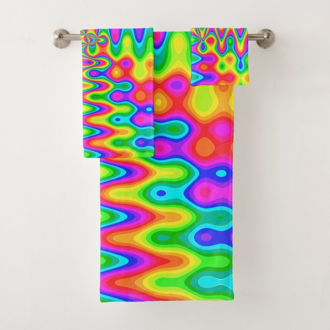 Psychedelic Art Bathroom Towel Set (Insitu)