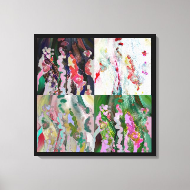 Psychedelic art canvas print. 4 Primeval Layers Print (Front)