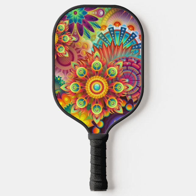 Psychedelic Art Retro  Pickleball Paddle (Front)