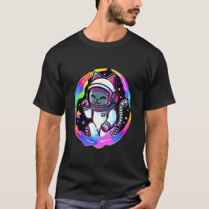 Psychedelic Astronaut Cat EDM Trippu Festival T-Shirt