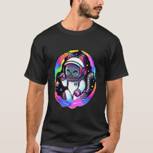 Psychedelic Astronaut Cat EDM Trippu Festival T-Shirt