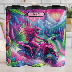 Psychedelic ATV: Vibrant Mountain Ride Thermal Tumbler