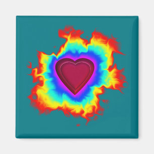 Psychedelic Aura Dual Heart Magnet