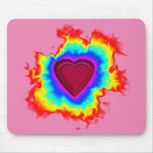 Psychedelic Aura Dual Heart Mouse Mat