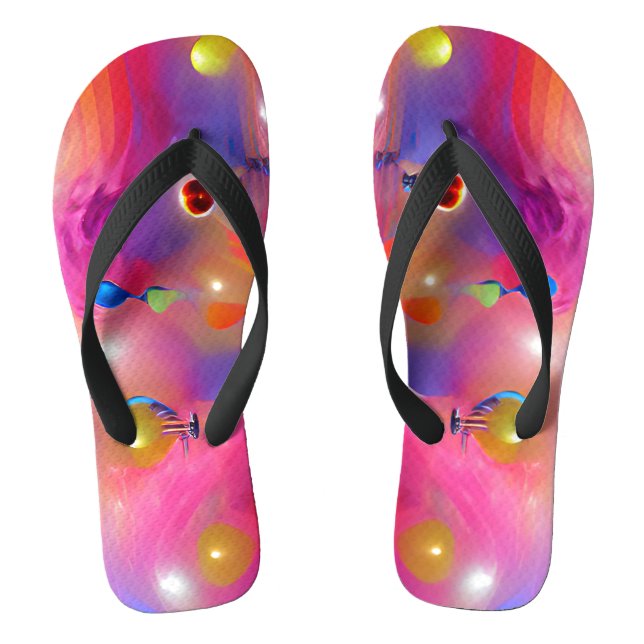 Psychedelic Balloons Colourful Created Flip Flops (Footbed)