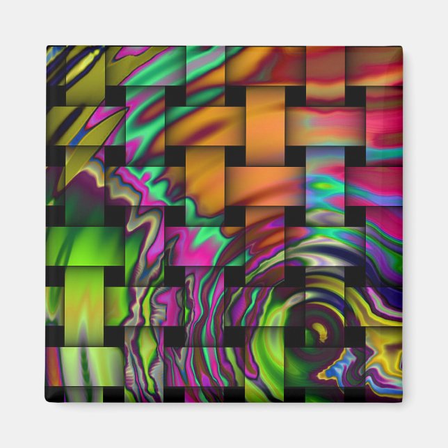 Psychedelic Basket Weave Magnet (Front)