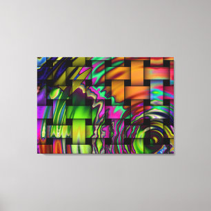 Psychedelic Basket Weave Wrapped Canvas Print