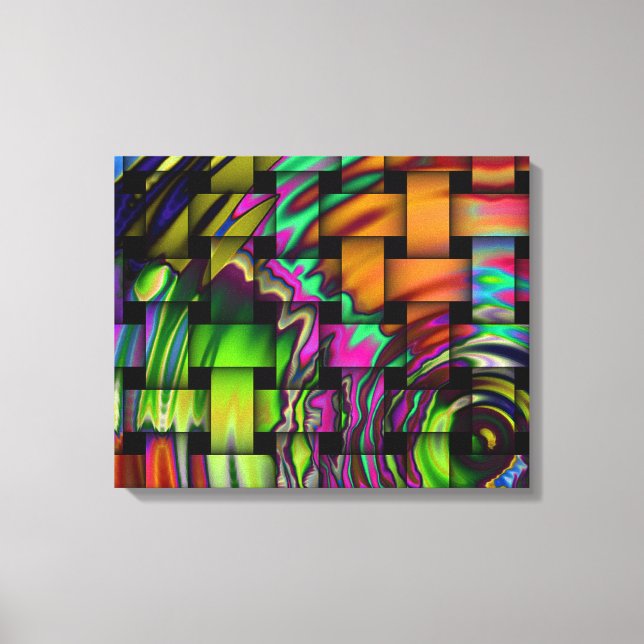 Psychedelic Basket Weave Wrapped Canvas Print (Front)