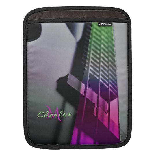 Psychedelic Bass Guitar Monogram Music iPad Sleeve