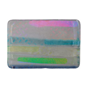 Psychedelic bath mat wet look bright colour stripe