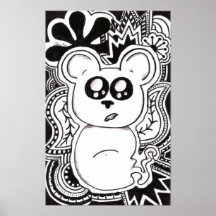Psychedelic Bear Poster