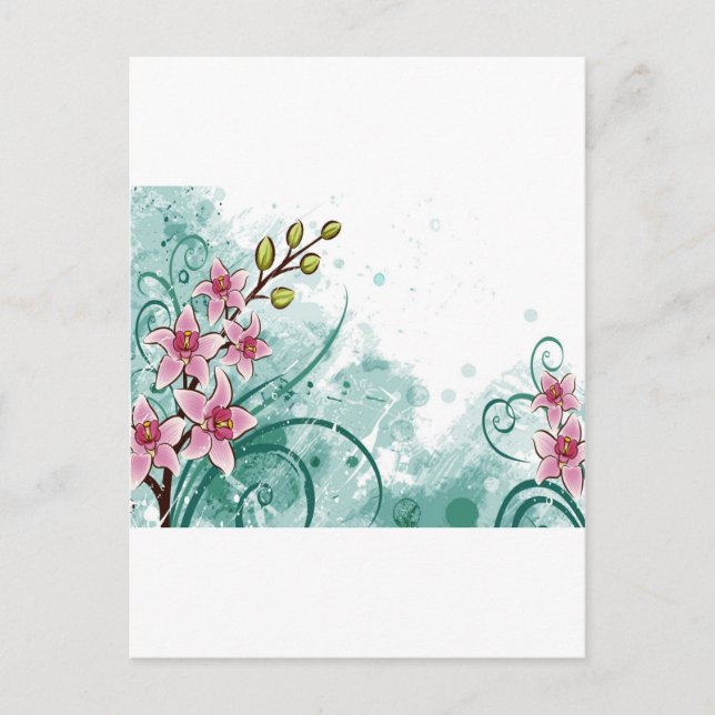 psychedelic beautiful flower abstract postcard (Front)