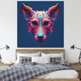 Psychedelic Best Friend - Dog Design T-shirt Canvas Print
