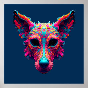 Psychedelic Best Friend - Dog Design T-shirt Poster