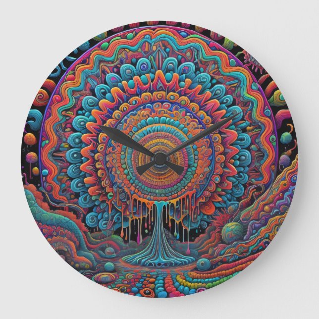 Psychedelic Birth of the Universe Art  Large Clock (Front)