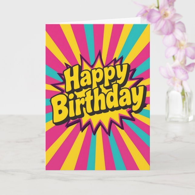 psychedelic birthday card (Orchid)