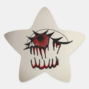 Psychedelic Bloodshot Vision Star Sticker