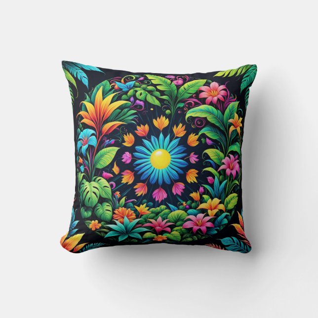 Psychedelic blooms cushion (Front)