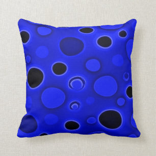 Psychedelic Blue Lava Lamp Bubbles Pillow