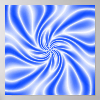 Psychedelic Blue Swirl Poster