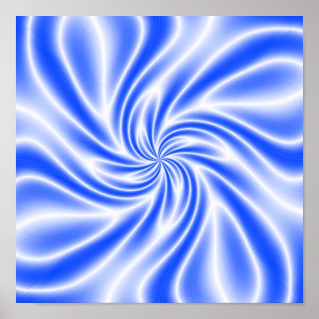Psychedelic Blue Swirl Poster (Front)