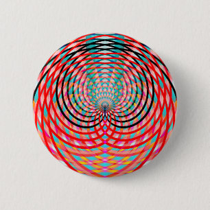 Psychedelic Braided Circles 6 Cm Round Badge