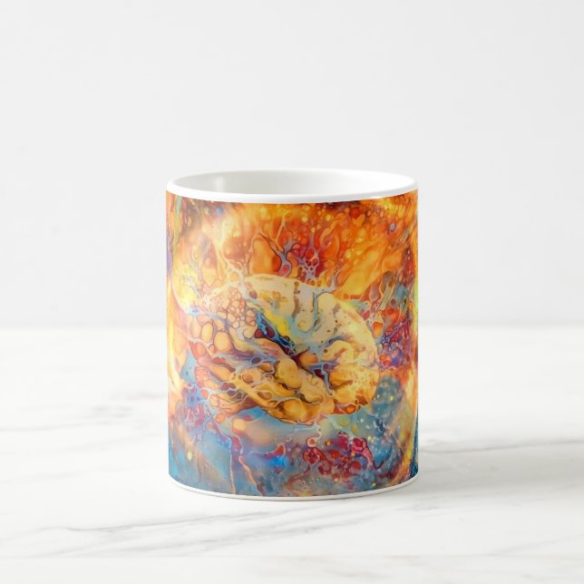 Psychedelic Brain in Vivid Colours Coffee Mug (Center)