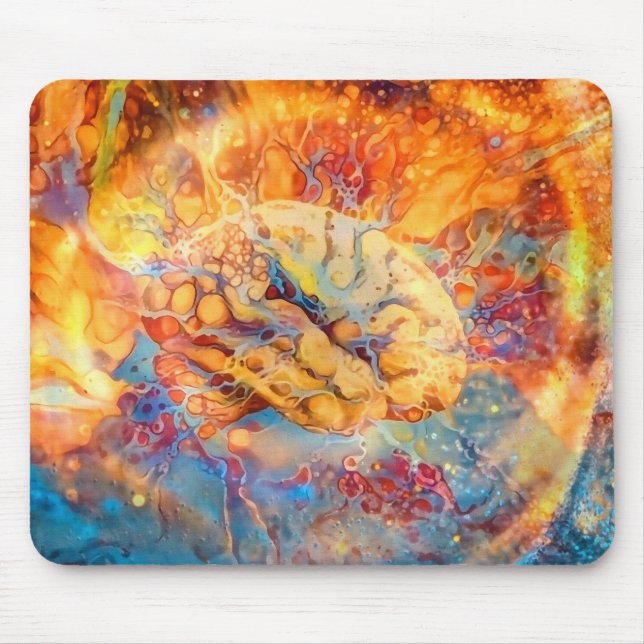 Psychedelic Brain in Vivid Colours Mouse Mat (Front)