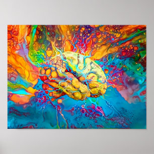 Psychedelic Brain Poster