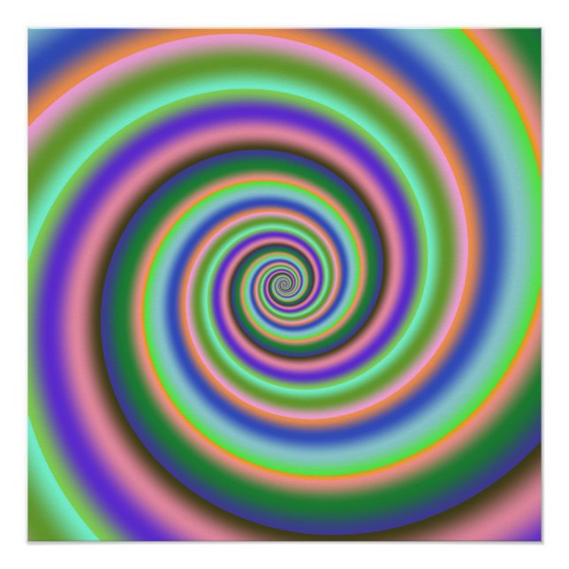 Psychedelic bright light show spiral poster (Front)