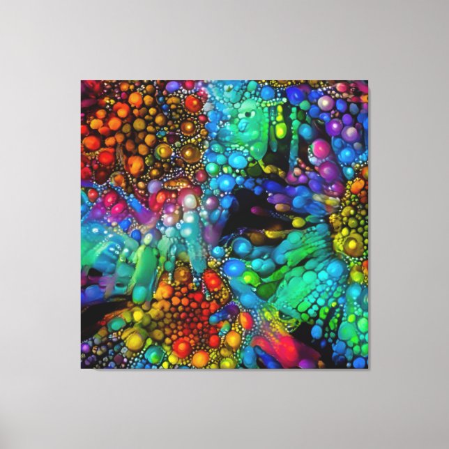 Psychedelic Bubble Burst Abstract Daisies  Canvas Print (Front)
