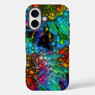 Psychedelic Bubble Burst Abstract Daisies  iPhone 16 Case