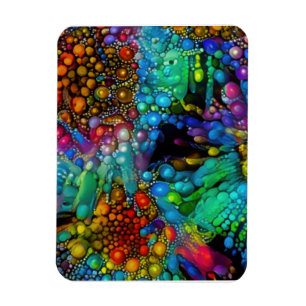 Psychedelic Bubble Burst Abstract Daisies Magnet