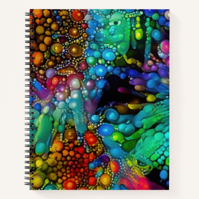 Psychedelic Bubble Burst Abstract Daisies  Notebook (Front)