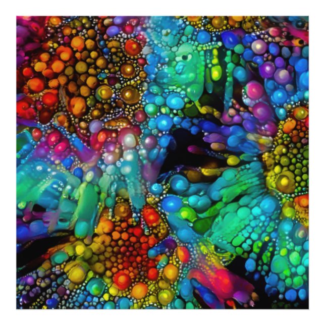 Psychedelic Bubble Burst Abstract Daisies  Photo Print (Front)
