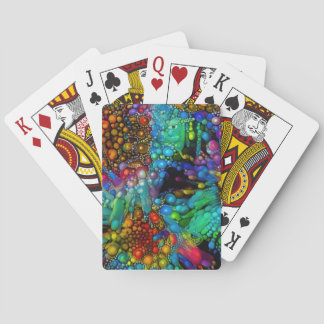 Psychedelic Bubble Burst Abstract Daisies Playing Cards
