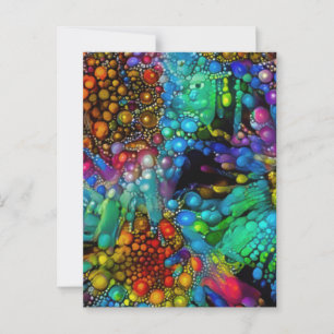 Psychedelic Bubble Burst Abstract Daisies Postcard