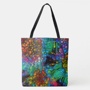 Psychedelic Bubble Burst Abstract Daisies Tote Bag