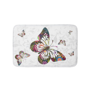 Psychedelic Butterfly Bath Mat
