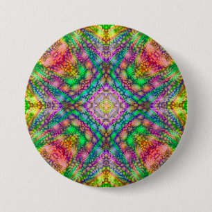 Psychedelic Buttons, square or round 7.5 Cm Round Badge