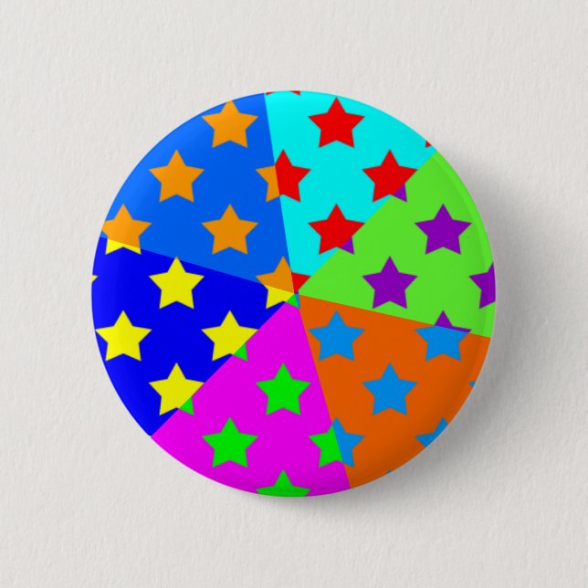 Psychedelic Candy Stars 6 Cm Round Badge (Front)
