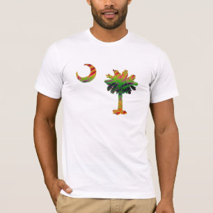 Psychedelic Carolina Palmetto & Crescent T-Shirt