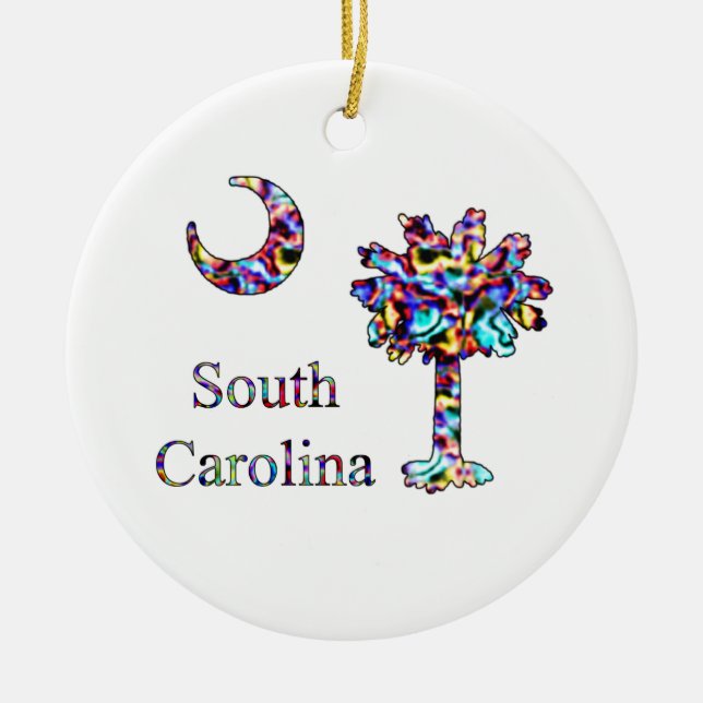 Psychedelic Carolina Palmetto Ornament (Front)