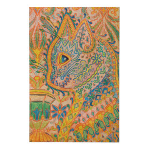 Psychedelic Cat by Louis Wain Faux Canvas Print