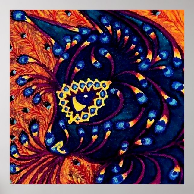 “Psychedelic Cat” by Louis Wain Poster (Front)