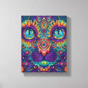 Psychedelic Cat Canvas Print