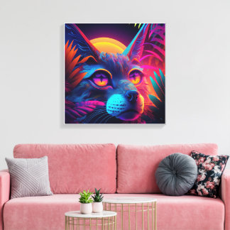 Psychedelic Cat Canvas Print