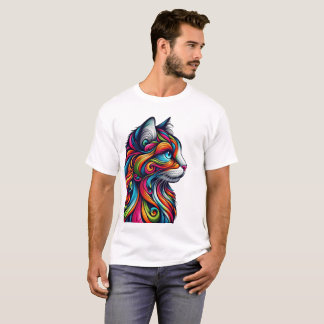 “Psychedelic Cat Face T-Shirt” T-Shirt