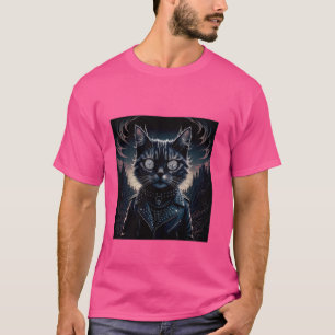 Psychedelic Cat Gothic Dark Aesthetic Crust Grunge T-Shirt