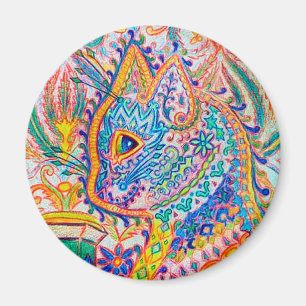 Psychedelic Cat, Louis Wain Magnet